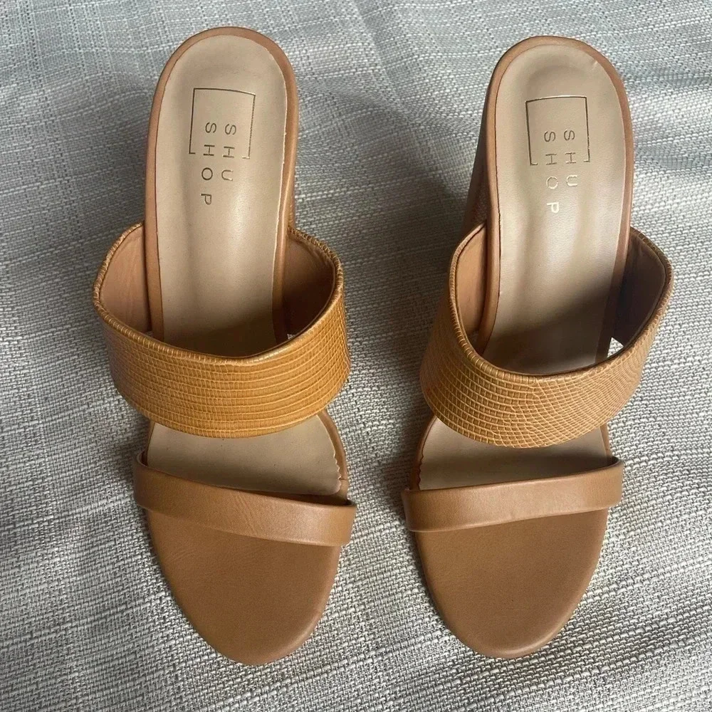 Women’s Brown Leather Strappy Heels - Sz. 8